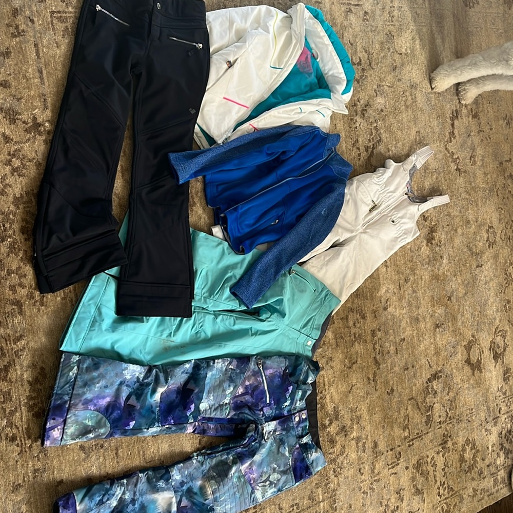 Kids Spyder and Obermeyer ski clothing.